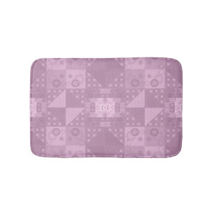 Prachtige gewone lila patchwork badmat