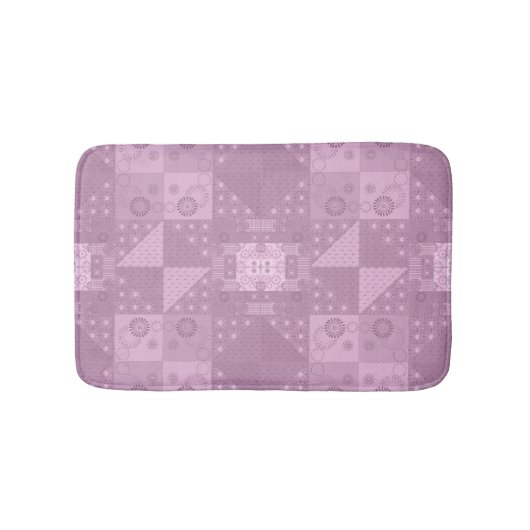 Prachtige gewone lila patchwork badmat (Voorkant)