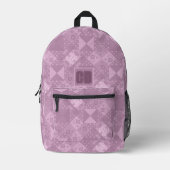 Prachtige gewone lila patchwork bedrukte rugzak (Voorkant)