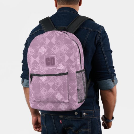 Prachtige gewone lila patchwork bedrukte rugzak (Insitu (model))