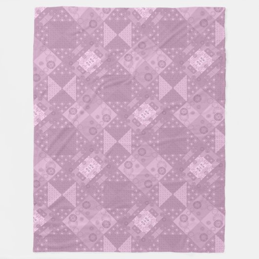 Prachtige gewone lila patchwork fleece deken (Voorkant)