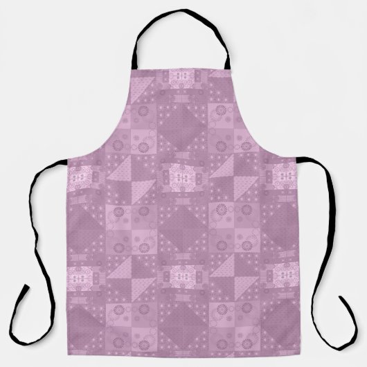 Prachtige gewone lila patchwork schort (Voorkant)