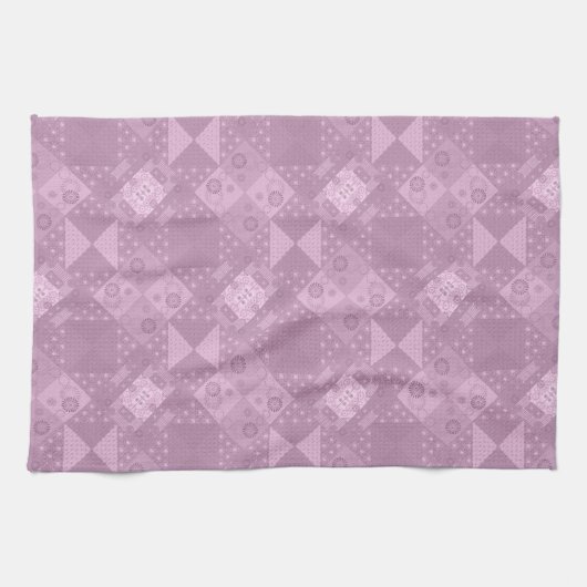 Prachtige gewone lila patchwork theedoek (Horizontaal)