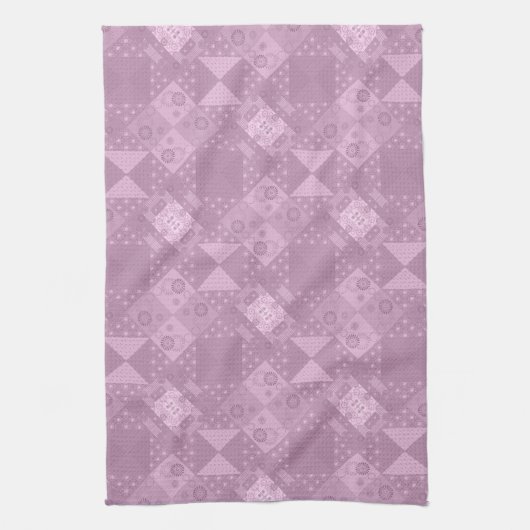 Prachtige gewone lila patchwork theedoek (Verticaal)