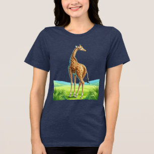 Prachtige giraf Tri-Blend shirt