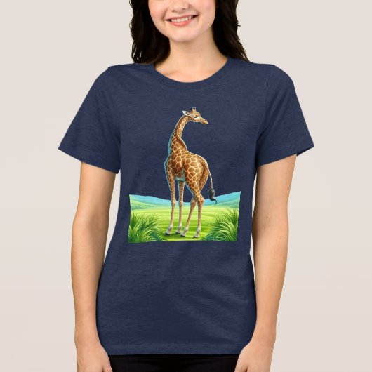 Prachtige giraf Tri-Blend shirt (Voorkant)