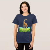 Prachtige giraf Tri-Blend shirt (Voorkant volledig)