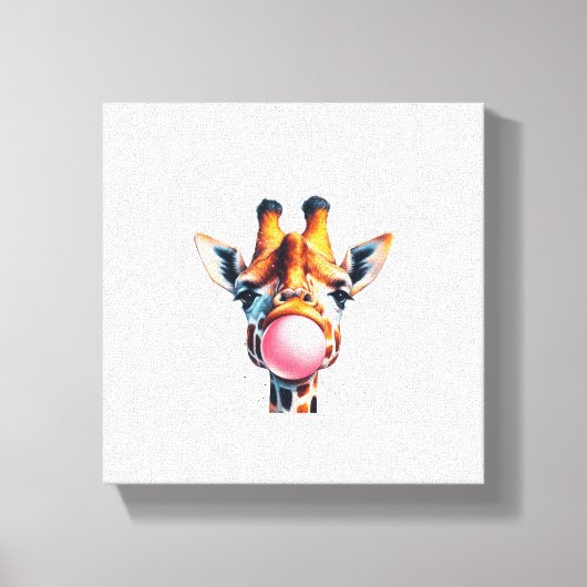 Prachtige giraffe blaasbubbelsteen canvas afdruk (Voorkant)