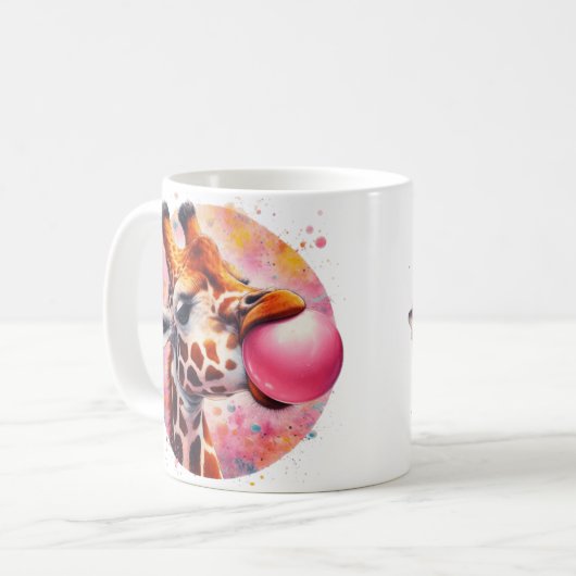 Prachtige giraffe blaasbubbelsteen koffiemok (Voorkant links)