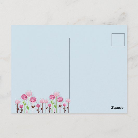 Prachtige giraffe met bloemkroon in tuin briefkaart (Achterkant)