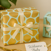 Prachtige Giraffe Print Mint en Gold Inpakpapier Vel