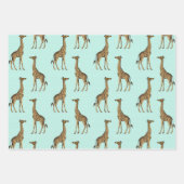 Prachtige Giraffe Print Mint en Gold Inpakpapier Vel (Voorkant 2)