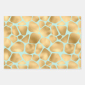 Prachtige Giraffe Print Mint en Gold Inpakpapier Vel (Voorkant)