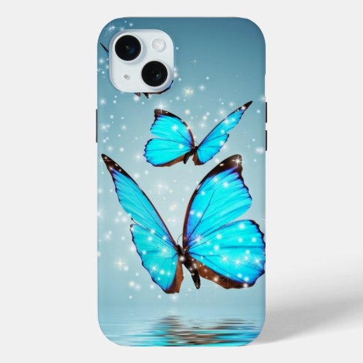 prachtige gladde blauwe vlinder Case-Mate iPhone case (Achterkant)