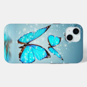 prachtige gladde blauwe vlinder Case-Mate iPhone case (Achterkant (horizontaal))