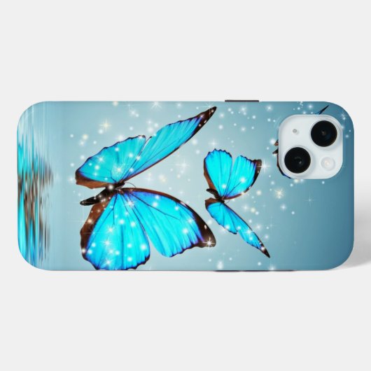 prachtige gladde blauwe vlinder Case-Mate iPhone case (Achterkant (horizontaal))