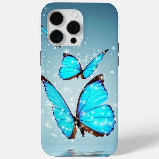 prachtige gladde blauwe vlinder Case-Mate iPhone case (Achterkant)