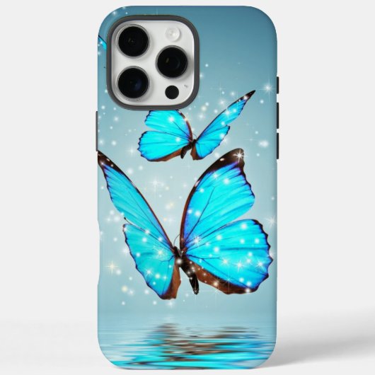 prachtige gladde blauwe vlinder Case-Mate iPhone case (Achterkant)