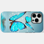 prachtige gladde blauwe vlinder Case-Mate iPhone case (Achterkant (horizontaal))