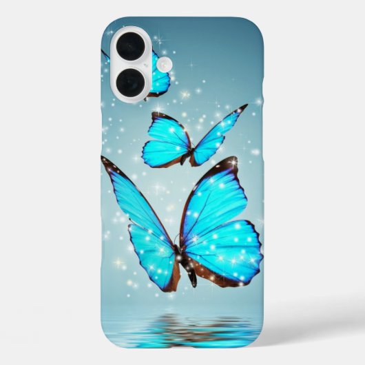 prachtige gladde blauwe vlinder Case-Mate iPhone case (Achterkant)
