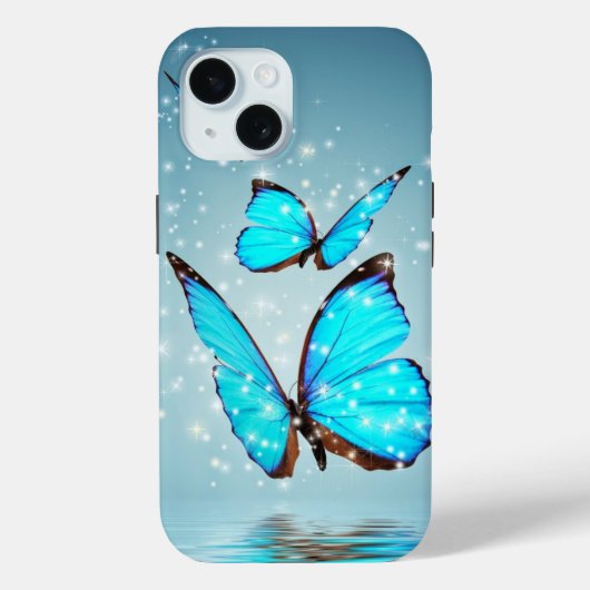 prachtige gladde blauwe vlinder Case-Mate iPhone case (Achterkant)