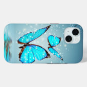 prachtige gladde blauwe vlinder Case-Mate iPhone case (Achterkant (horizontaal))
