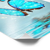 prachtige gladde blauwe vlinder foto afdruk (Hoek)