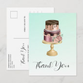 Prachtige Glam Party Cake dank u Briefkaart (Voorkant / Achterkant)