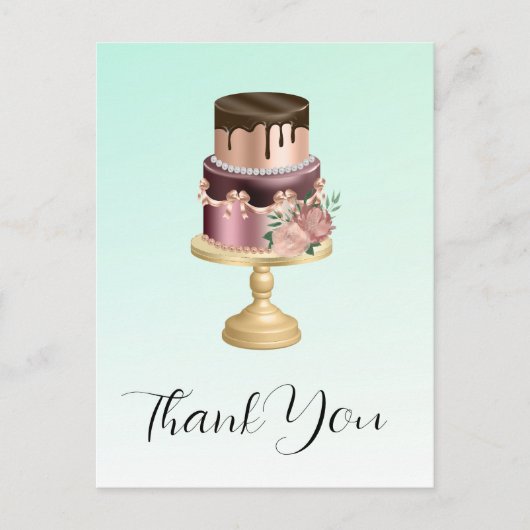 Prachtige Glam Party Cake dank u Briefkaart (Voorkant)