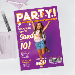 Prachtige glamour roze meisjesfeest 12de celebrity kaart