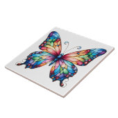 Prachtige Glazen in lood vlindergloed Tegeltje (Zijkant)