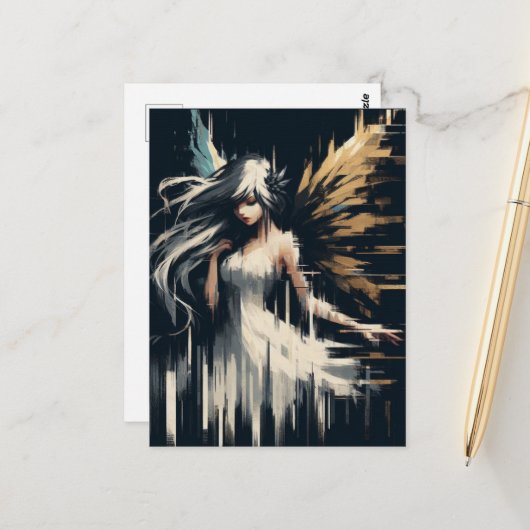 Prachtige Glitch Fairy Briefkaart (Voorkant / Achterkant in situ)