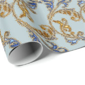 Prachtige Glitter Damask Cadeaupapier (Rol Hoek)