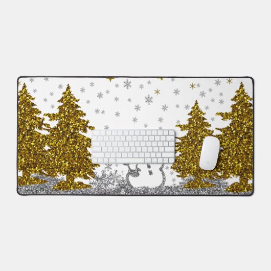 Prachtige glitter Nieuwjaar op wit Bureaumat (Keyboard & Muis)