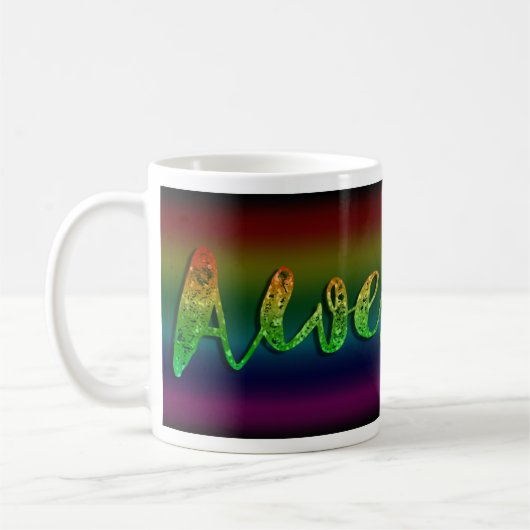 Prachtige Glitter Regenboog Statement Cute Fun Koffiemok (Links)