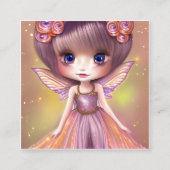Prachtige glitter textuur zijde Magic Chibi Fairy Contactkaartje (Voorkant)