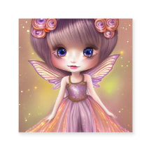 Prachtige glitter textuur zijde Magic Chibi Fairy