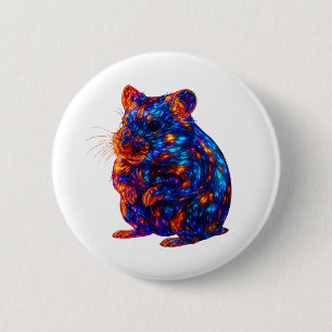 Prachtige gloeiende hamster kunst ronde button 5,7 cm