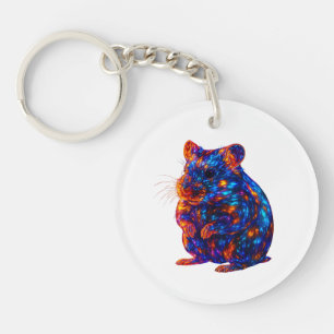 Prachtige gloeiende hamster kunst sleutelhanger