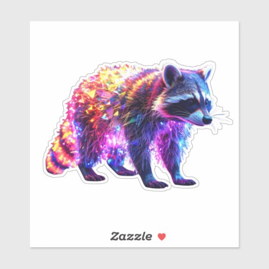 Prachtige gloeiende wasbeer sticker (Vel)