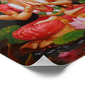 Prachtige Godin Lakshmi Traditionele Bloemenkunst Poster (Hoek)