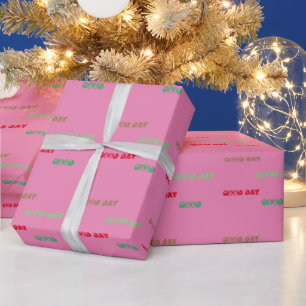 Prachtige GOEDE DAG PINK Wrapping Paper Cadeaupapier
