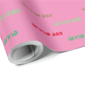 Prachtige GOEDE DAG PINK Wrapping Paper Cadeaupapier (Rol Hoek)