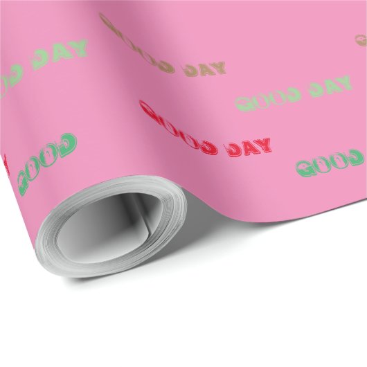 Prachtige GOEDE DAG PINK Wrapping Paper Cadeaupapier (Rol Hoek)
