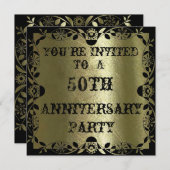 Prachtige Gold 50e Jubileum partijuitnodiging Kaart (Voorkant / Achterkant)