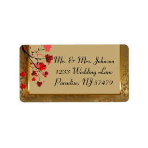 Prachtige  Gold-Damask & Art Deco Etiket