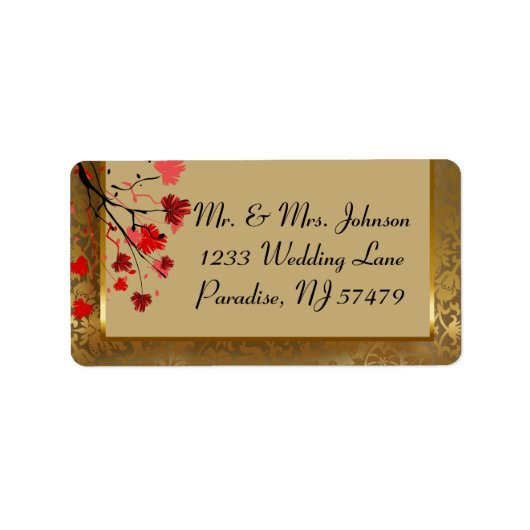 Prachtige  Gold-Damask & Art Deco Etiket (Voorkant)