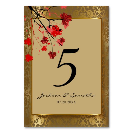 Prachtige  Gold-Damask & Art Deco Kaart (Voorkant)