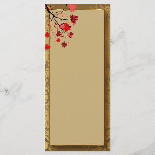 Prachtige  Gold-Damask & Art Deco Menu (Achterkant)