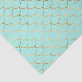 Prachtige Gold- en Mint Mermaid-schaal Tissuepapier (Detail)